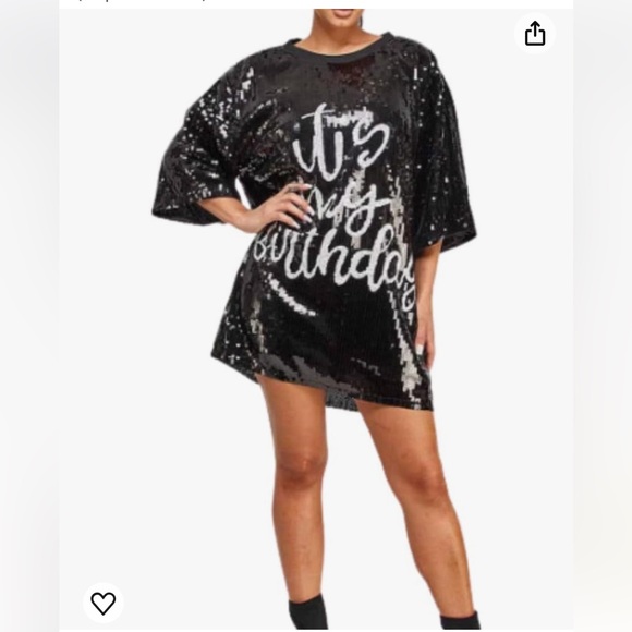 Fashion Nova Embellished It’s My Birthday Sequin Shirt Dres - Picture 3 of 16